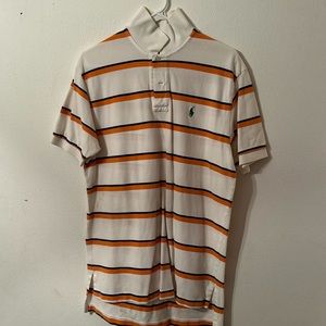 Polo Ralph Lauren men’s short sleeve cotton polo shirt size medium white orange